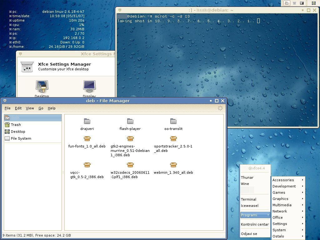 Sshot 20070531 Xfce Debian